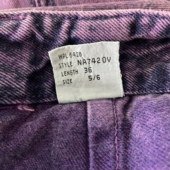 Vintage 80s 90s Wrangler Silver Lake Acid Wash Purple Jeans Western Bareback 26" - Picture 9 of 12